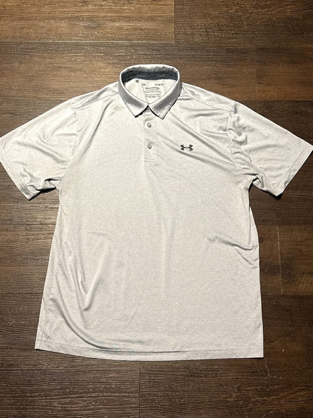 Under Armour Playoff Polo Mens L Gray HeatGear Golf Shirt Loose Fit Wicking